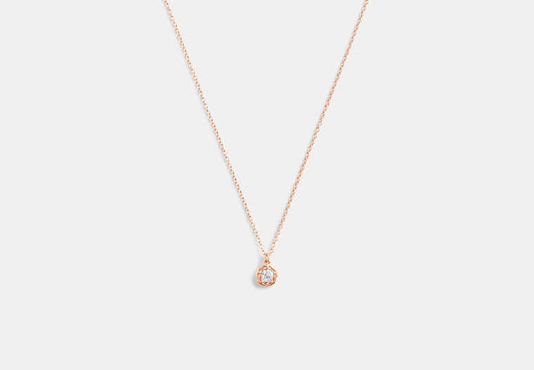 Halo Tea Rose Pendant Necklace