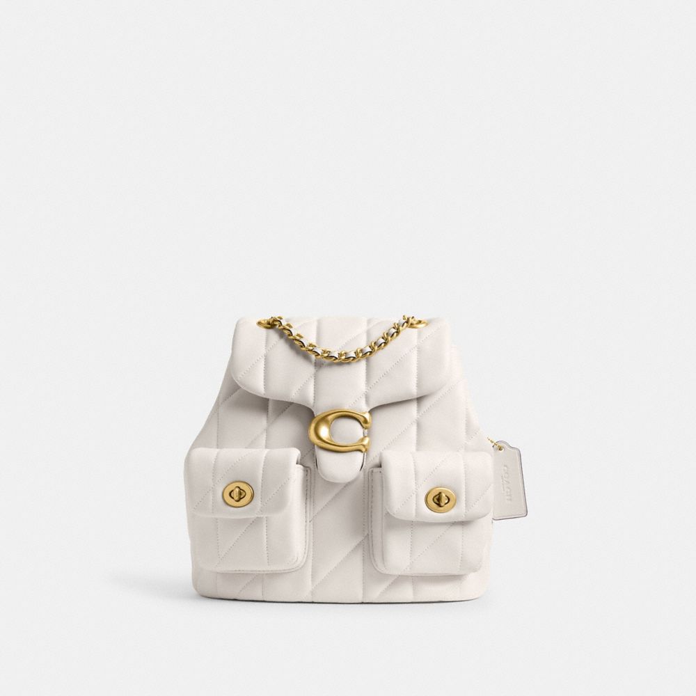 Coach Tabby Backpack With Pillow Quilting Brass Chalk