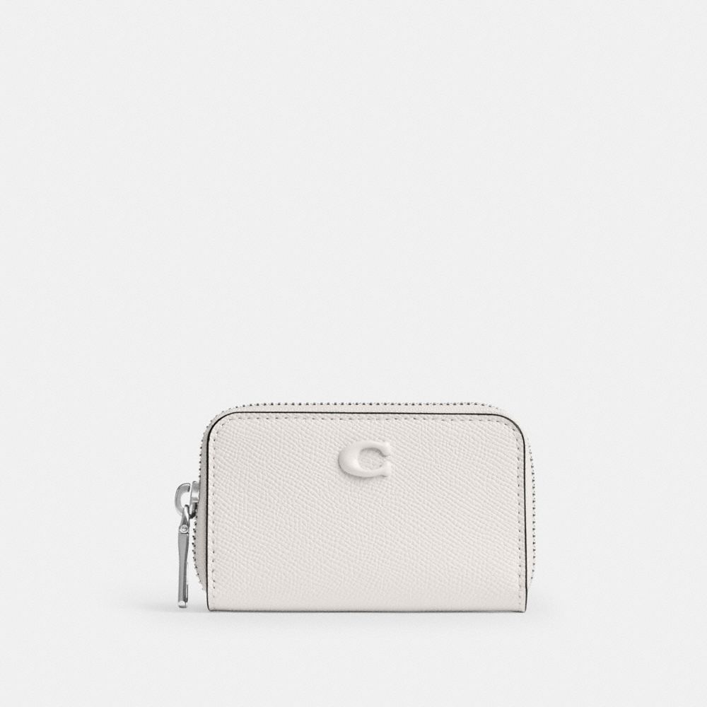 Coach Small Zip Around Card Case Chalk