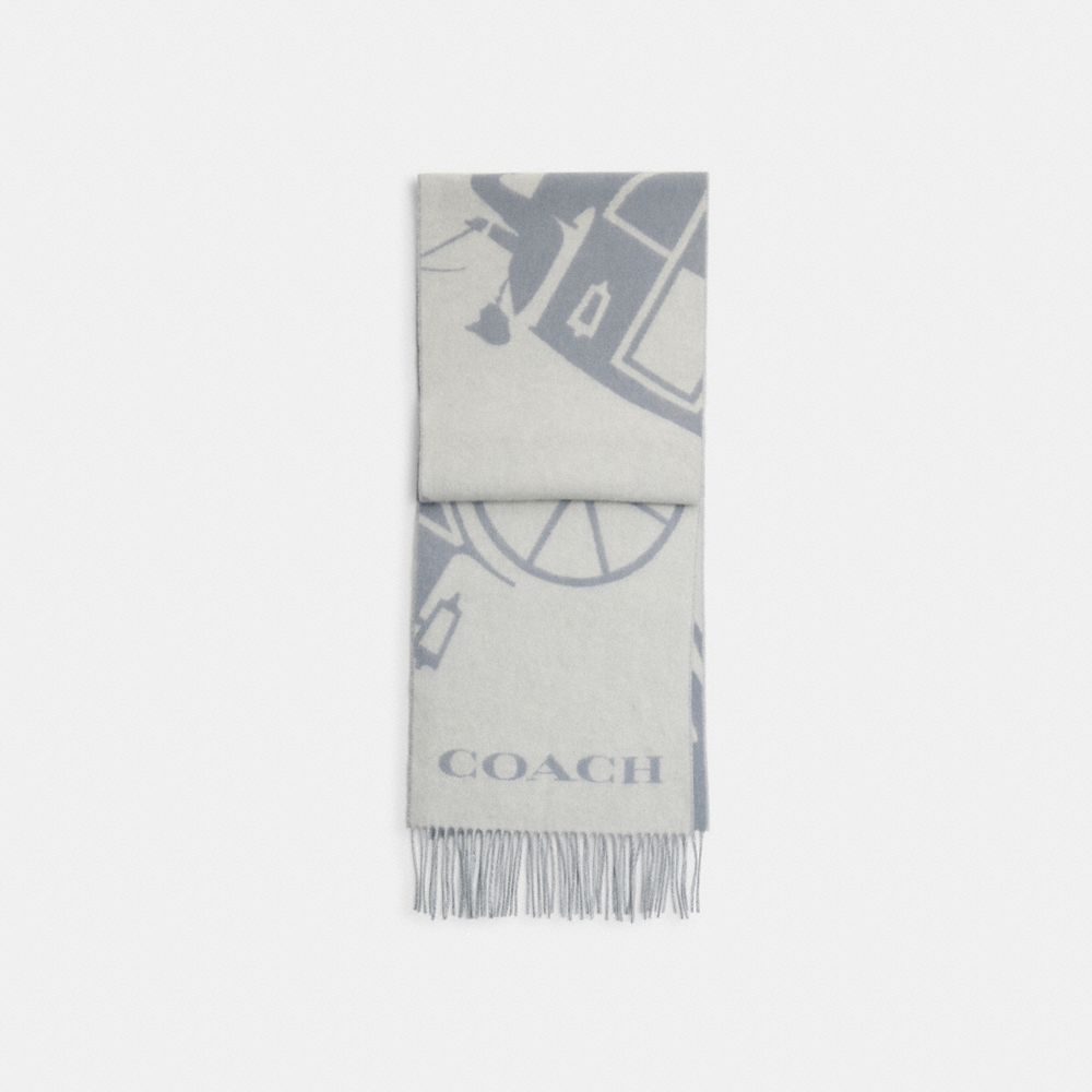 Coach Horse And Carriage Cashmere Muffler Chalk
