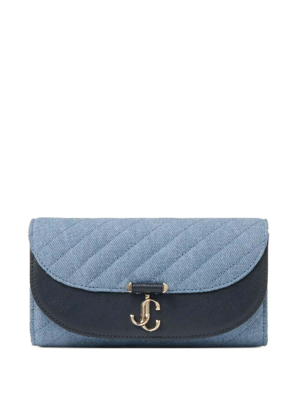Curve quilted clutch bag