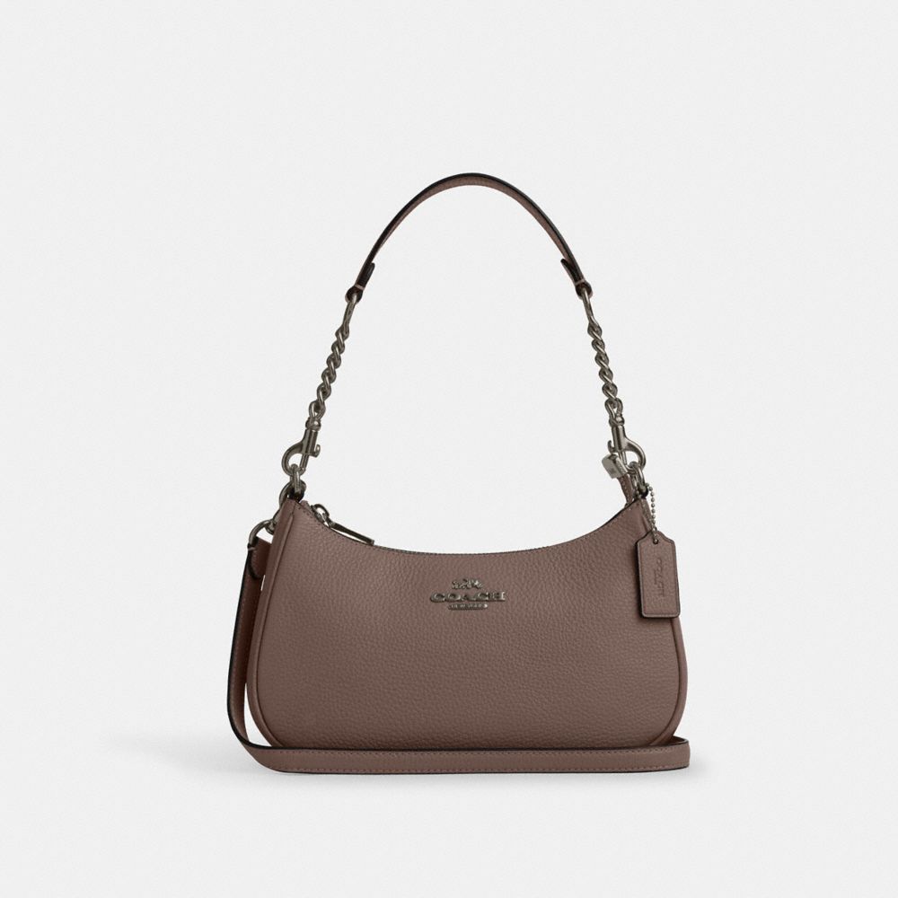 Coach Teri Shoulder Bag Gunmetal Dark Stone
