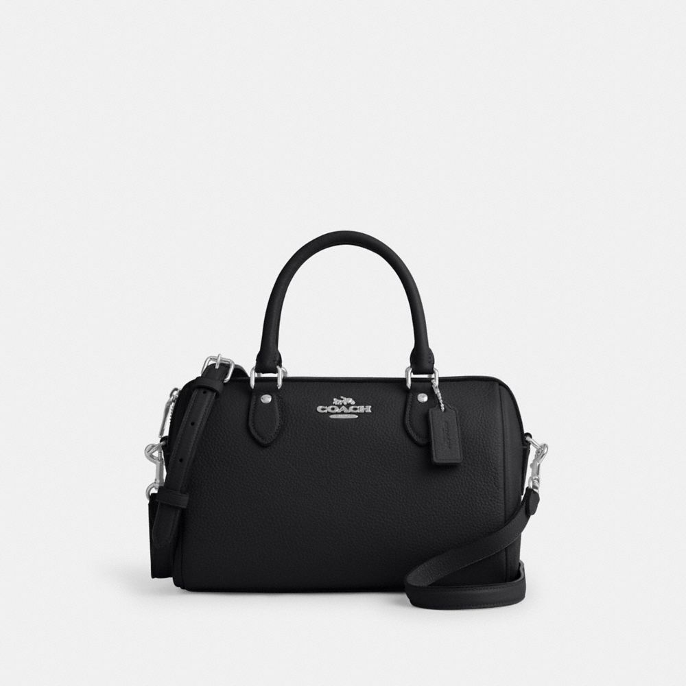 Coach Rowan Satchel Bag Silver Black