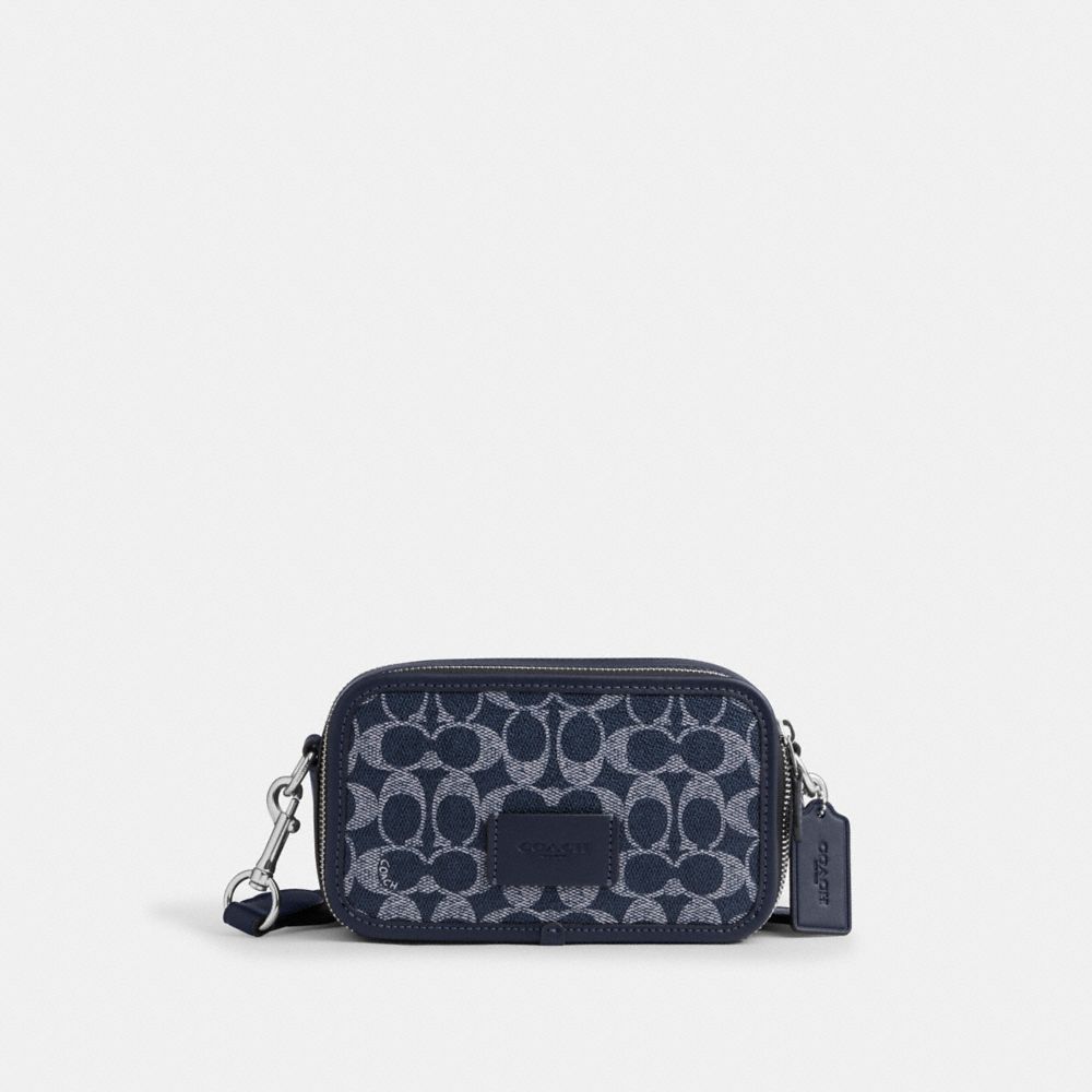 Coach Wyatt Crossbody Bag In Signature Canvas Silver Denim Chalk