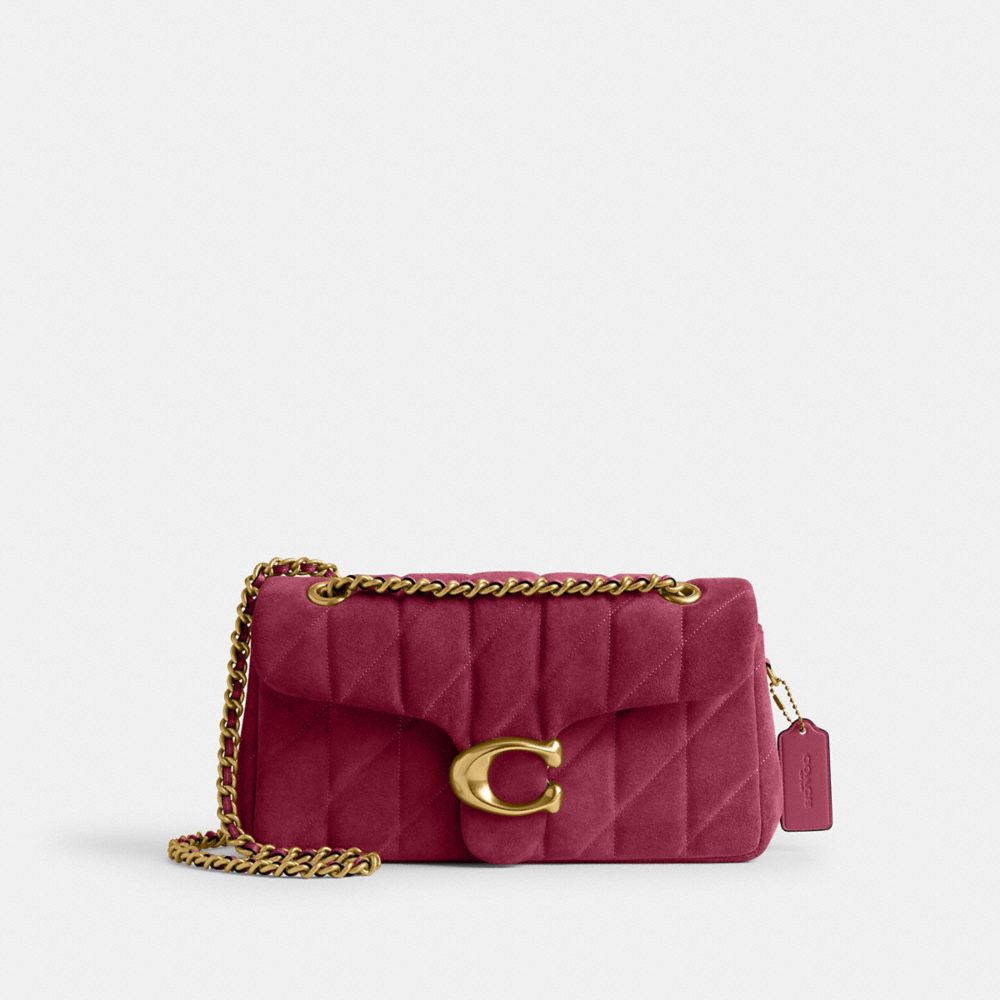 Coach Tabby Shoulder Bag 26 With Quilting Brass Dark Fuchsia