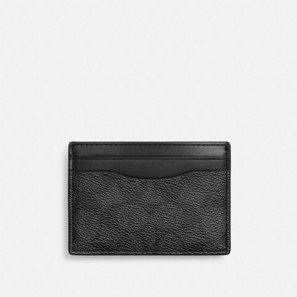 Coach Money Clip Card Case In Signature Canvas Charcoal