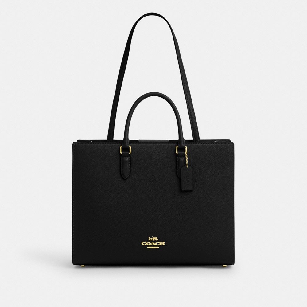 Coach Maggie Tote Bag Gold Black