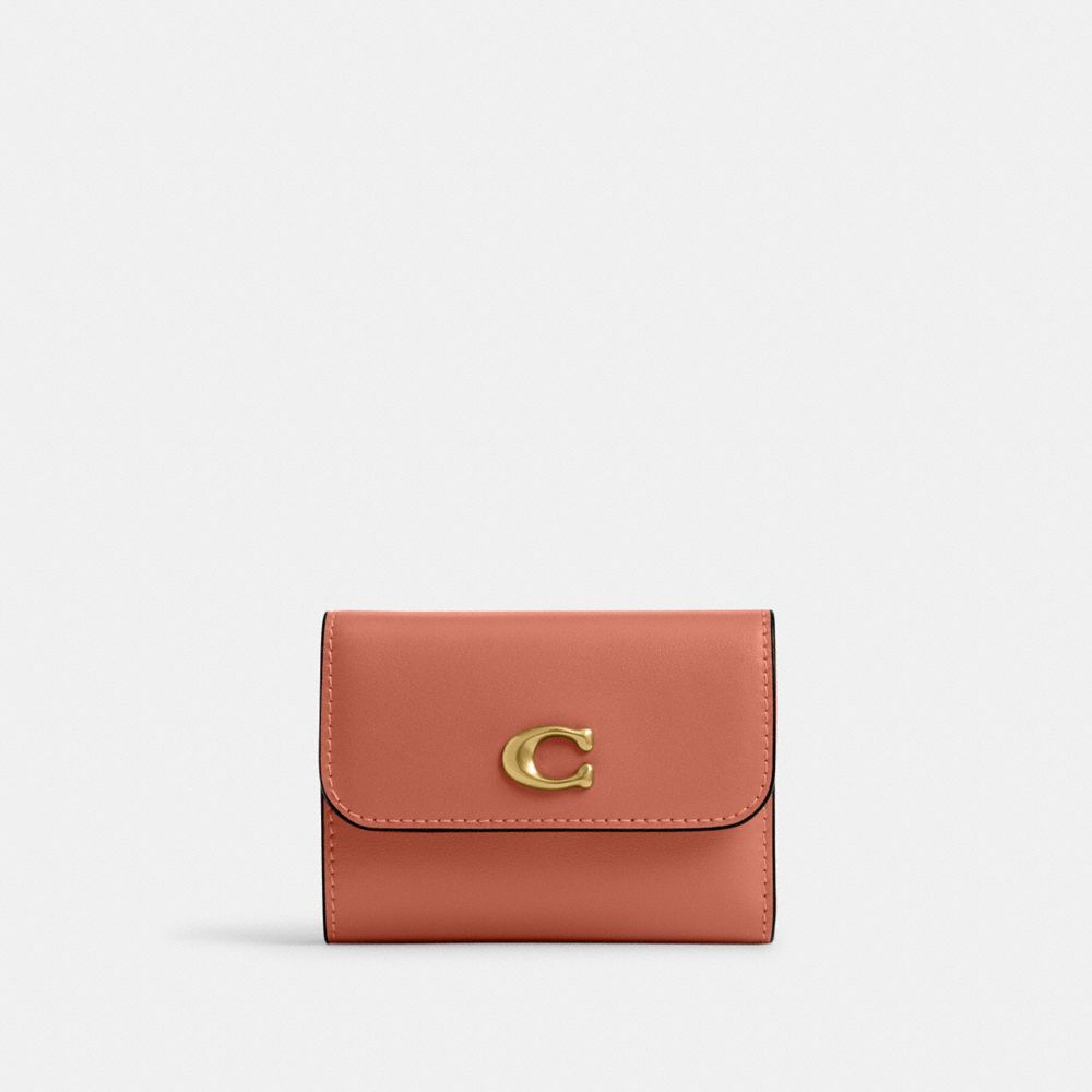 Coach Essential Card Holder Wallet Brass Dark Peach
