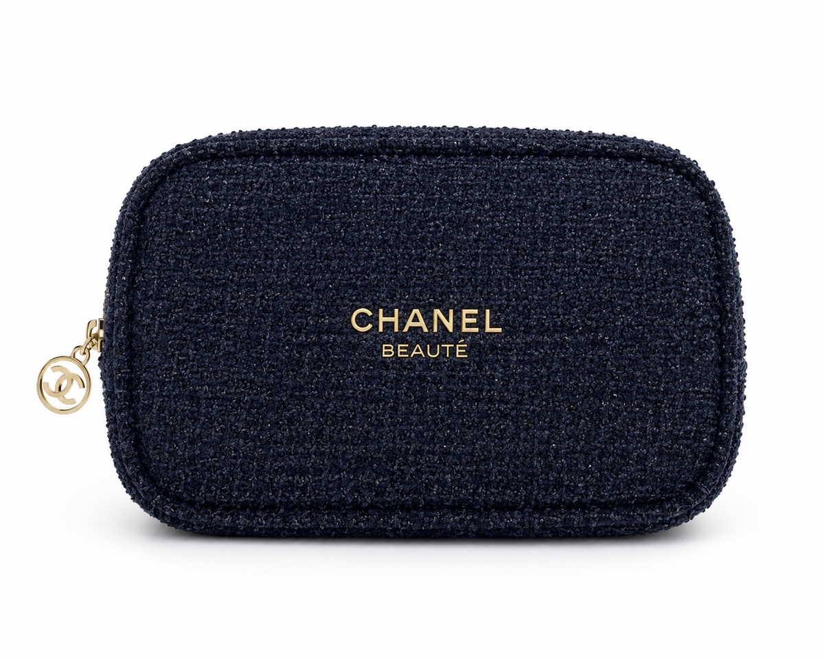 Chanel Beauty VIP Gift Quilted Makeup Bag Cosmetic Pouch Toiletry Case New