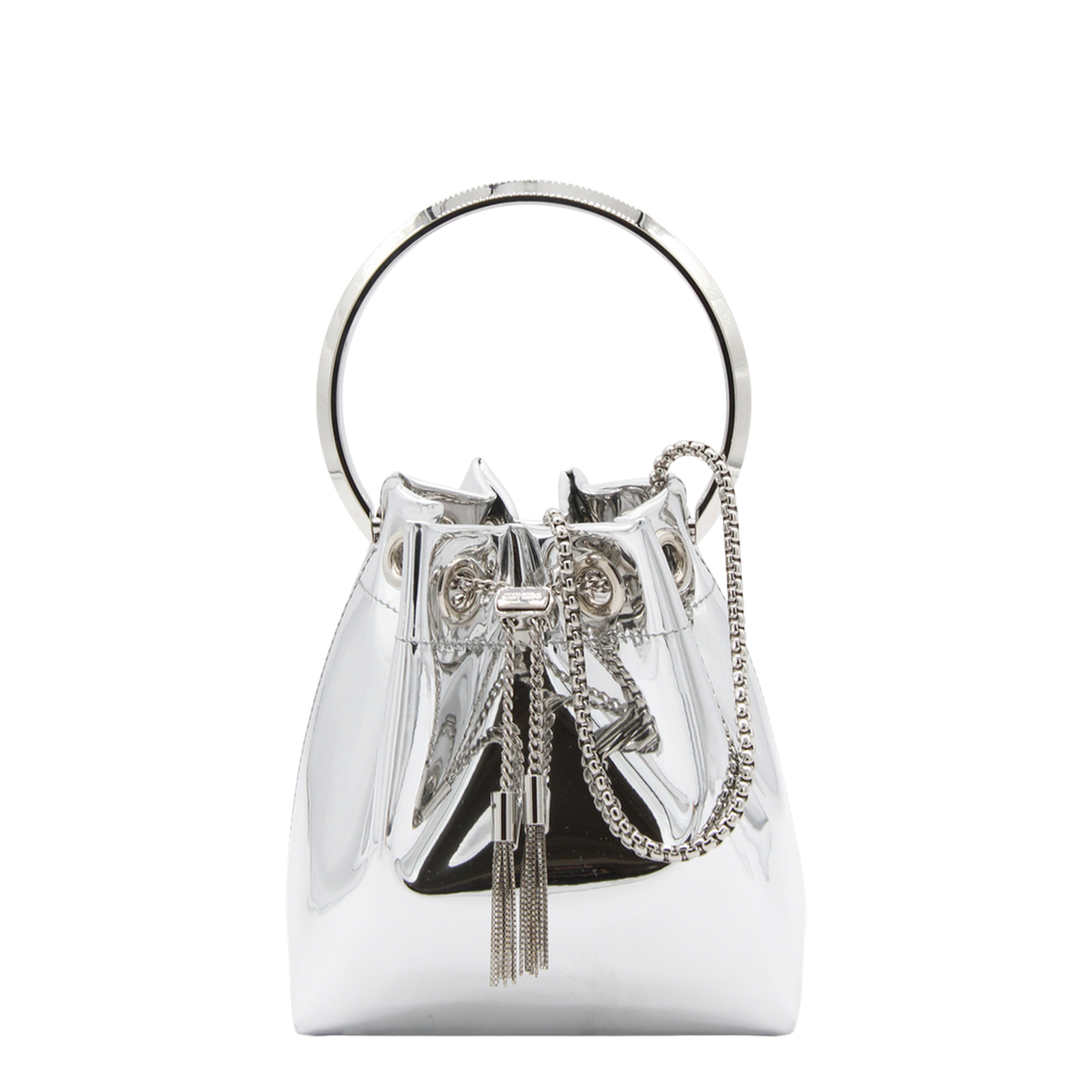 Bon Bon Mirror Fabric Mini Bag - Silver