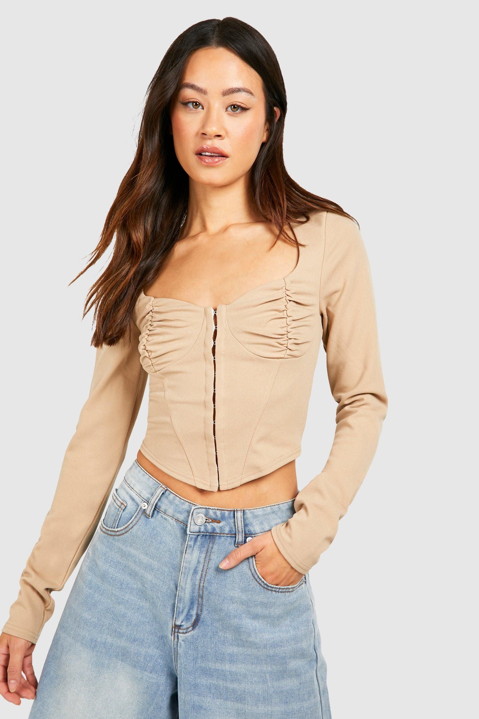 Tall Crepe Corset Dip Top