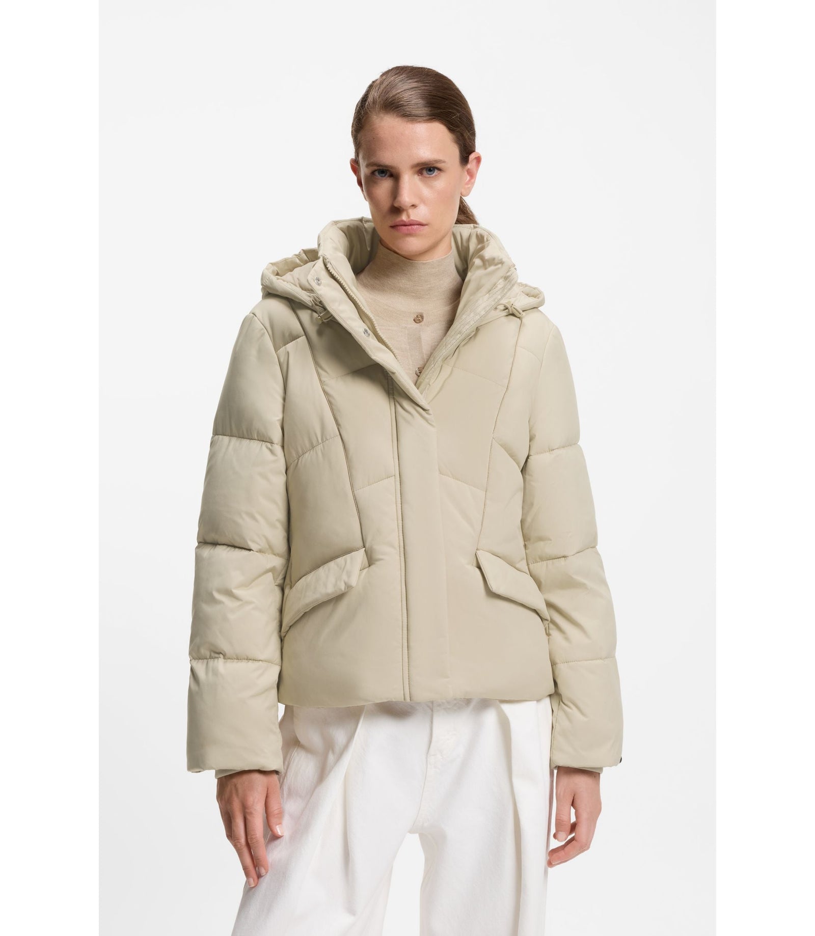 Boss Piping Detail Jacket With Padding Light Beige Women's