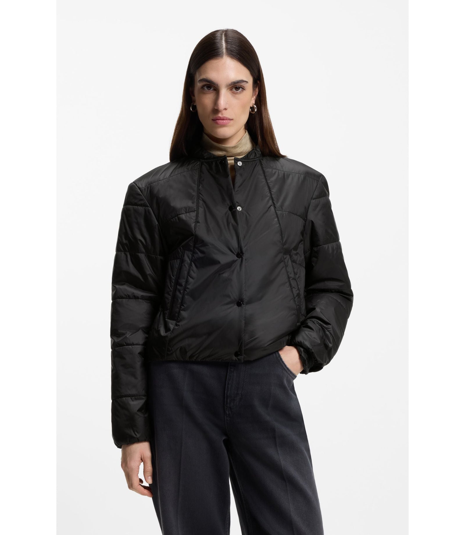 Boss Packable Jacket With Water Repellent Finish Black Women's