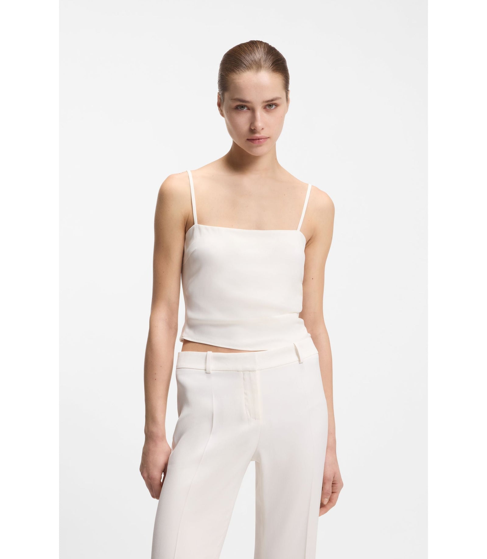 Hugo Gathered Bandeau Top With Straps White Women's