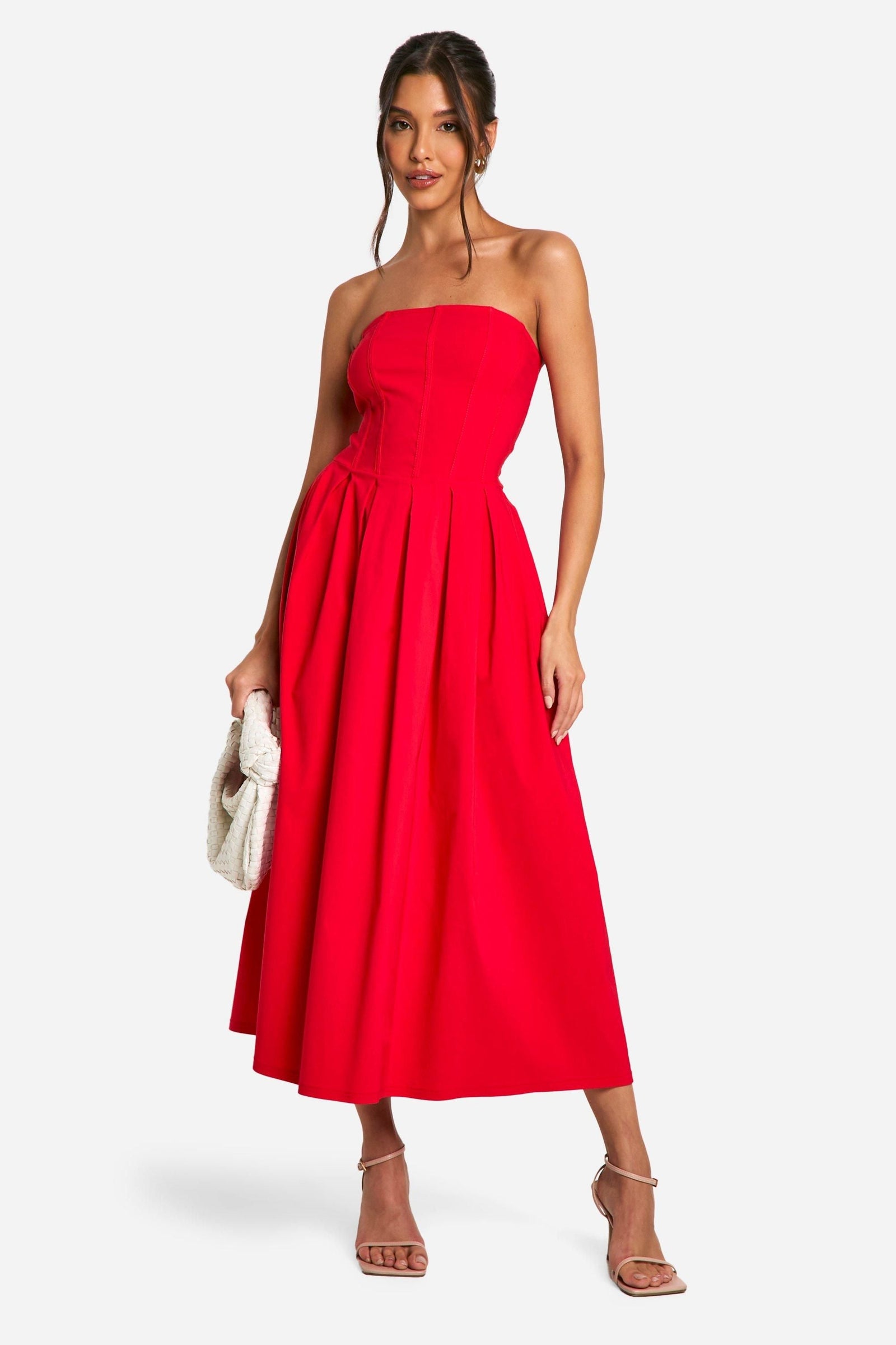 Bengaline Corset Skater Midaxi Dress