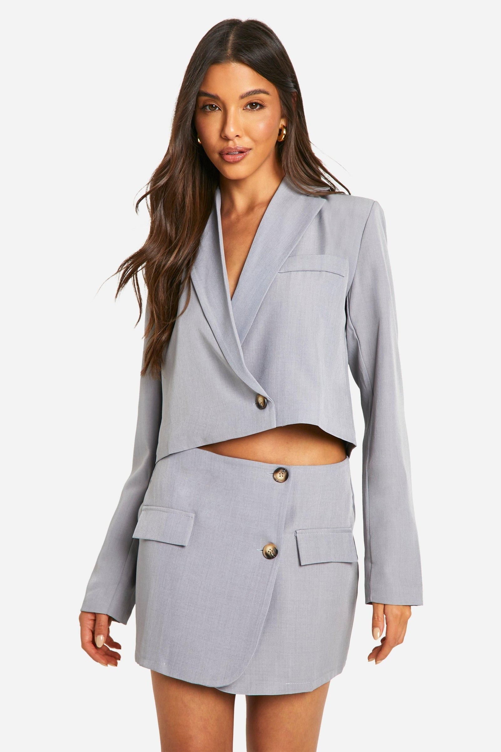 Marl Wrap Front Micro Mini Skirt