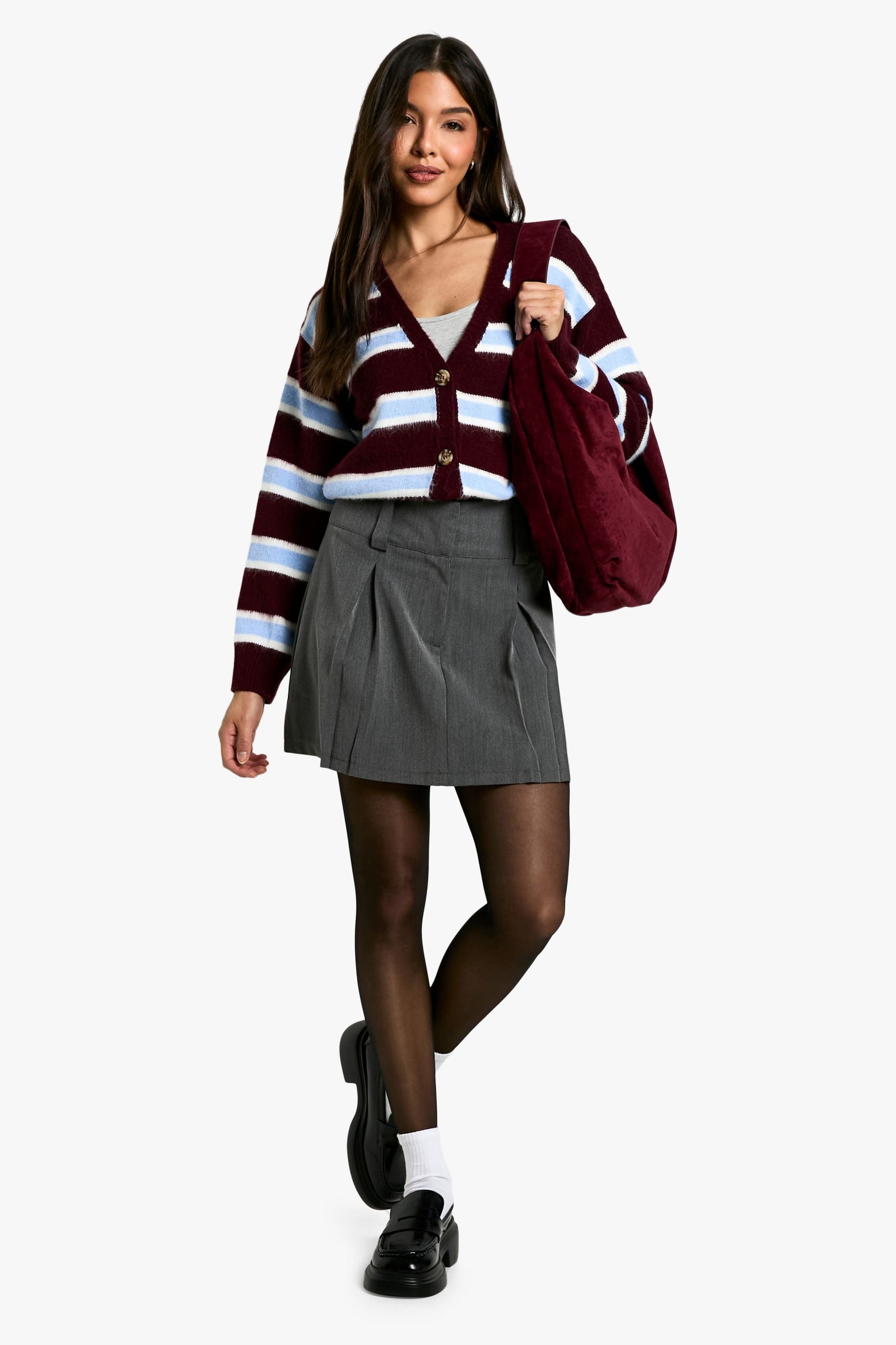 Plain Pleated Mini Skirt