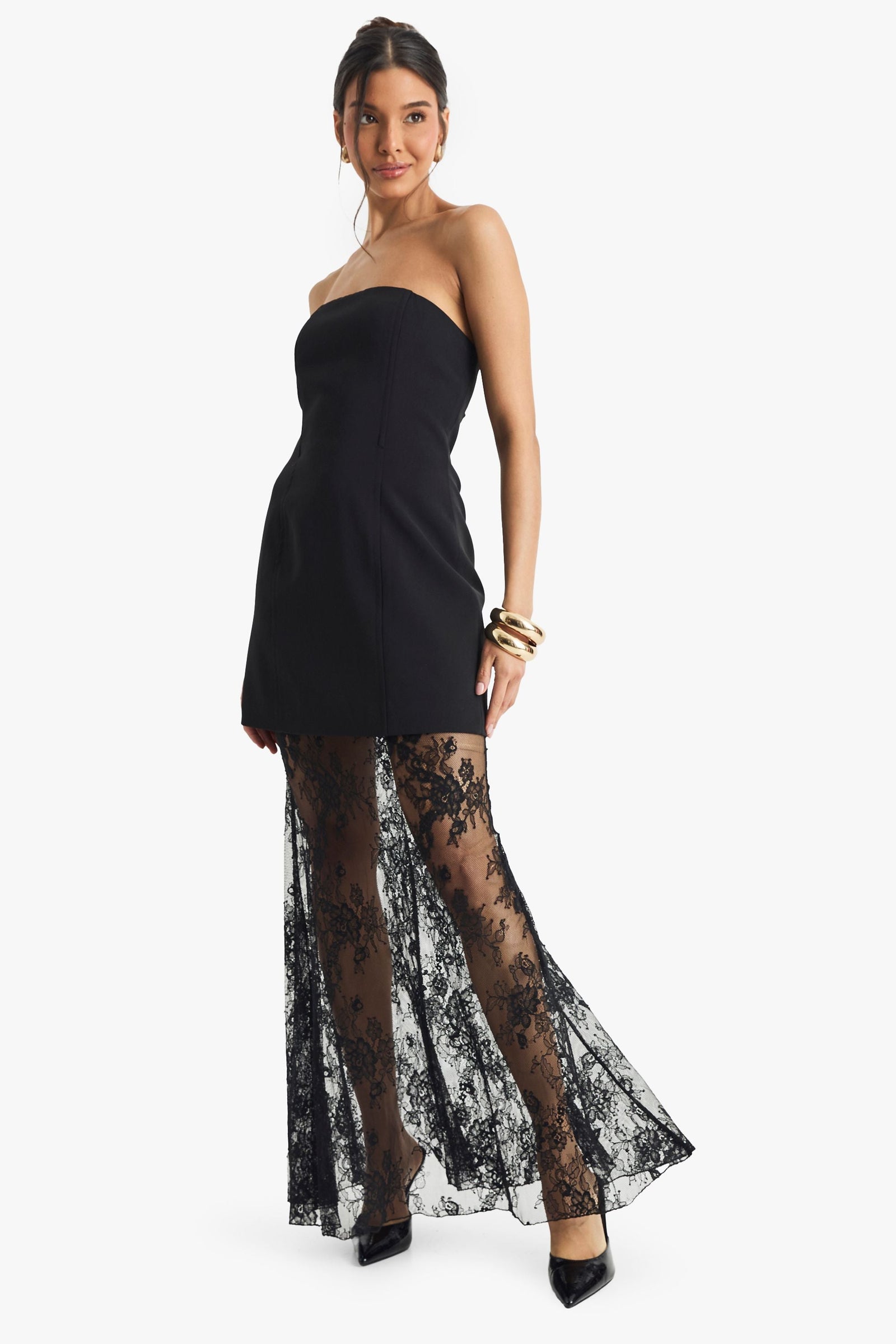 Premium Structured Lace Maxi Dress