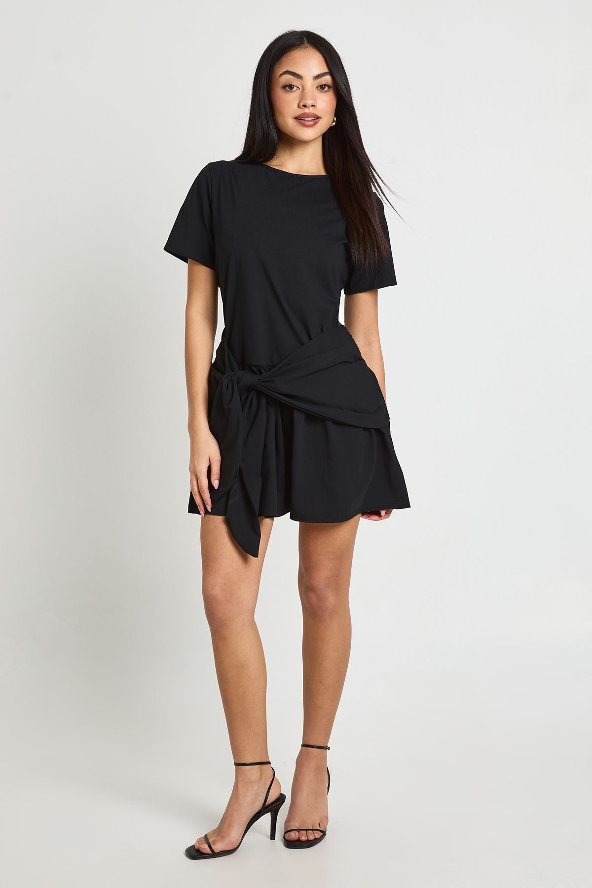 Tie Waist Long Sleeve Smock Dress