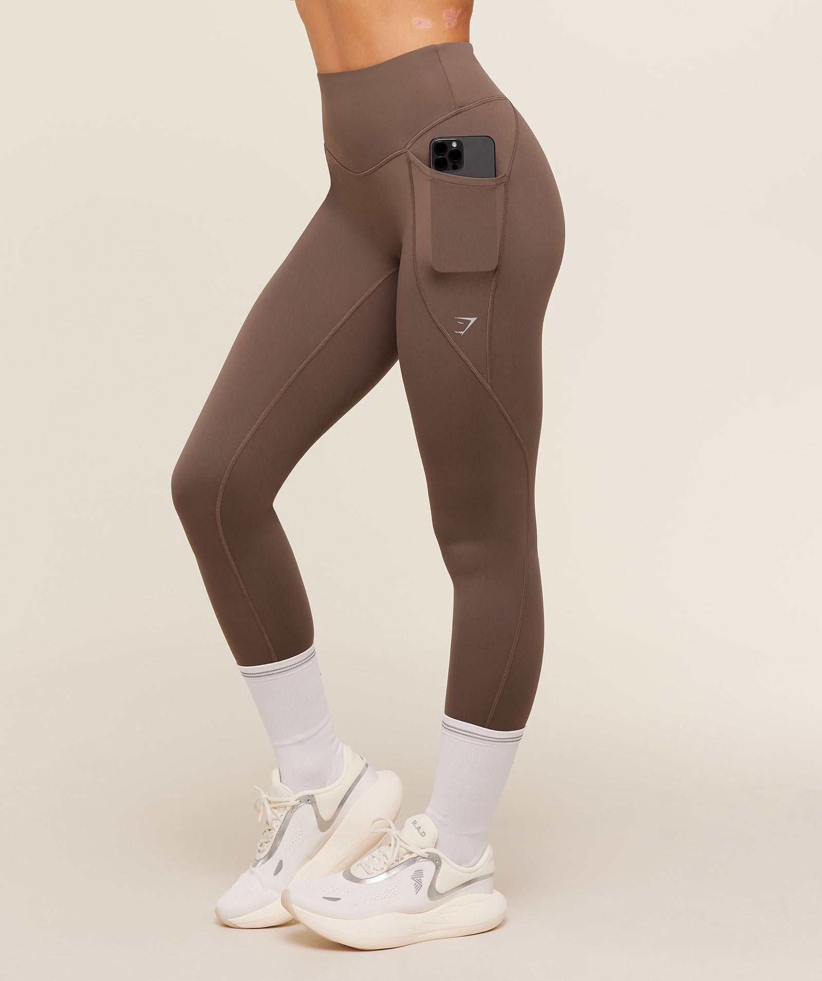 Gymshark Running Pocket Leggings - Camo Brown