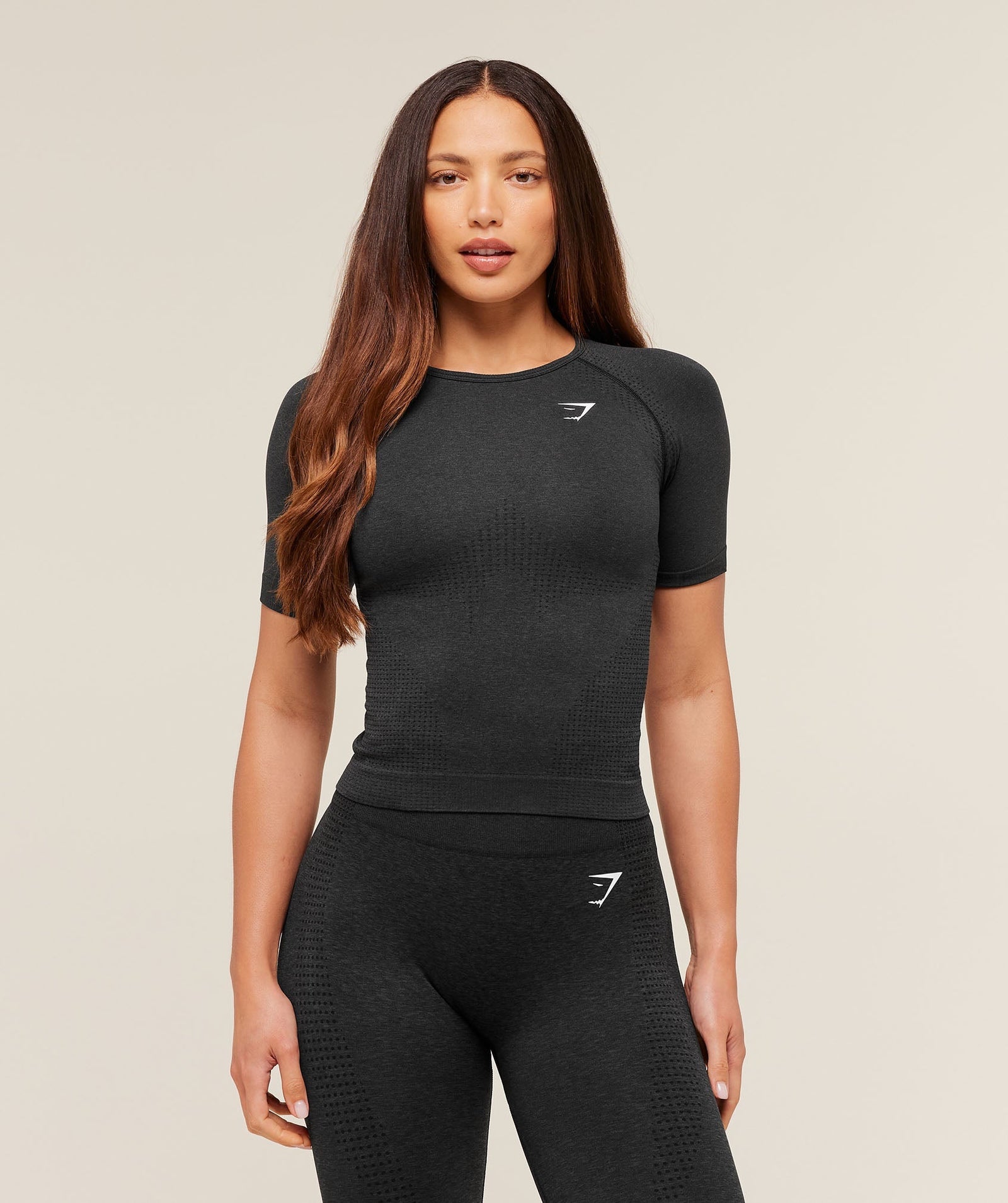Women's Gymshark Vital Tight T-Shirt Black Marl