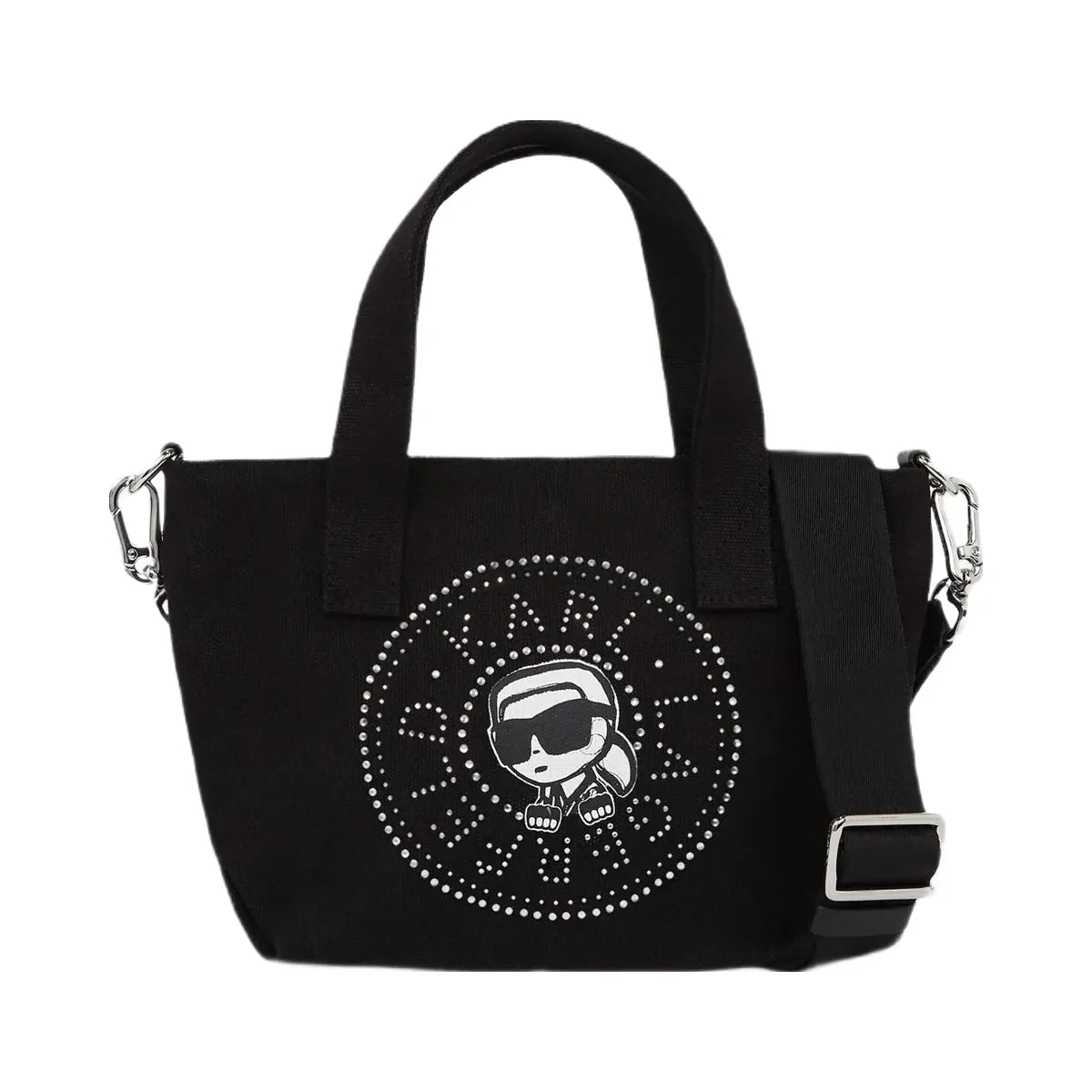 Karl Lagerfeld Ikon Circle Rhinestones Shopper Black
