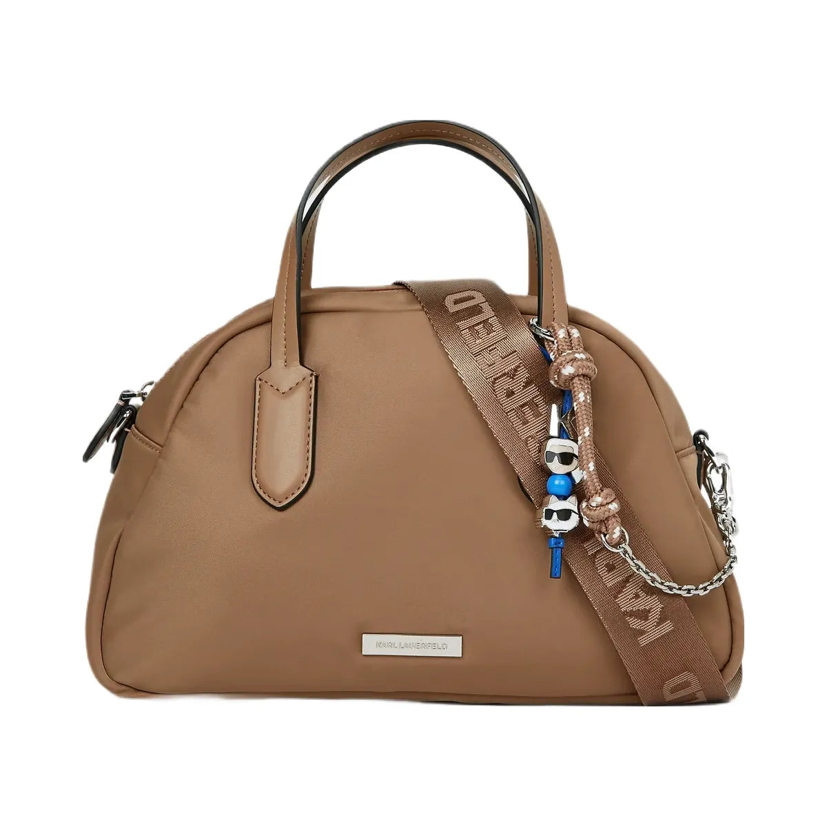 Karl Lagerfeld Ikon Nylon Bowling Bag Mushroom Brown