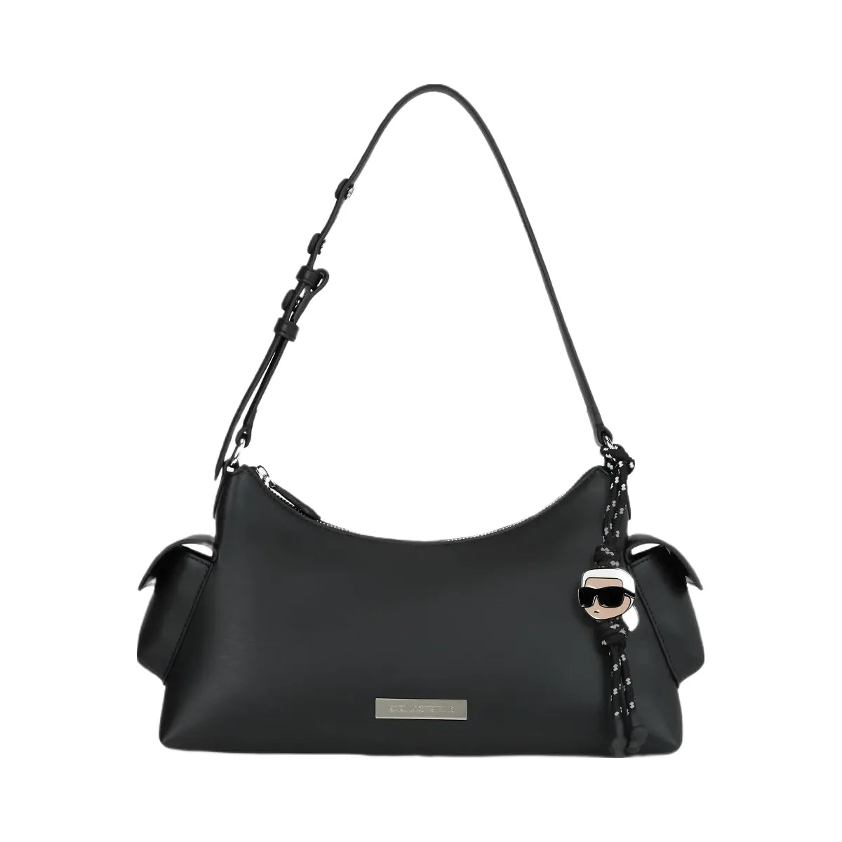 Karl Lagerfeld Ikon Smooth Cargo Shoulder Bag Black