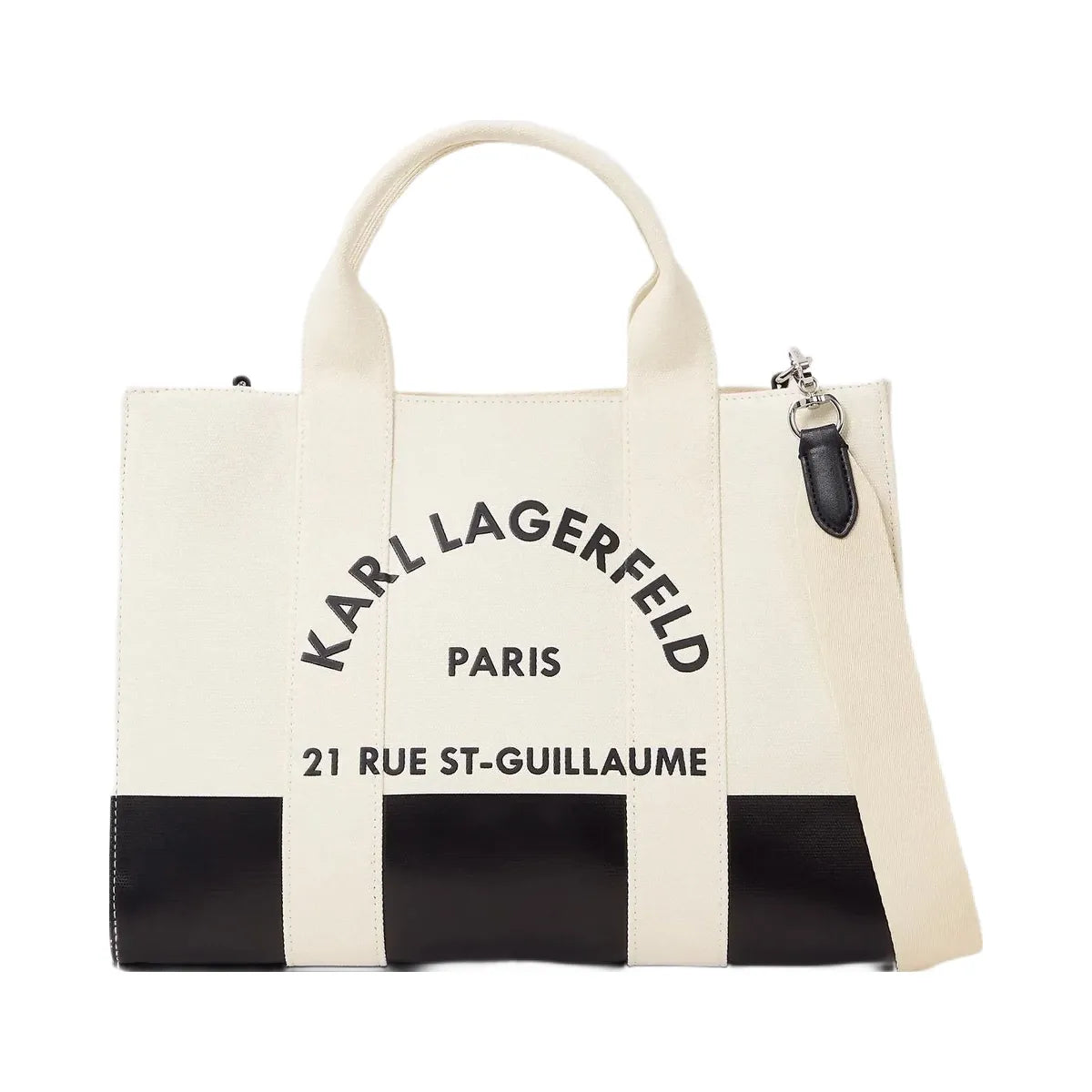 Karl Lagerfeld Rue St-Guillaume Medium Tote Bag White Black