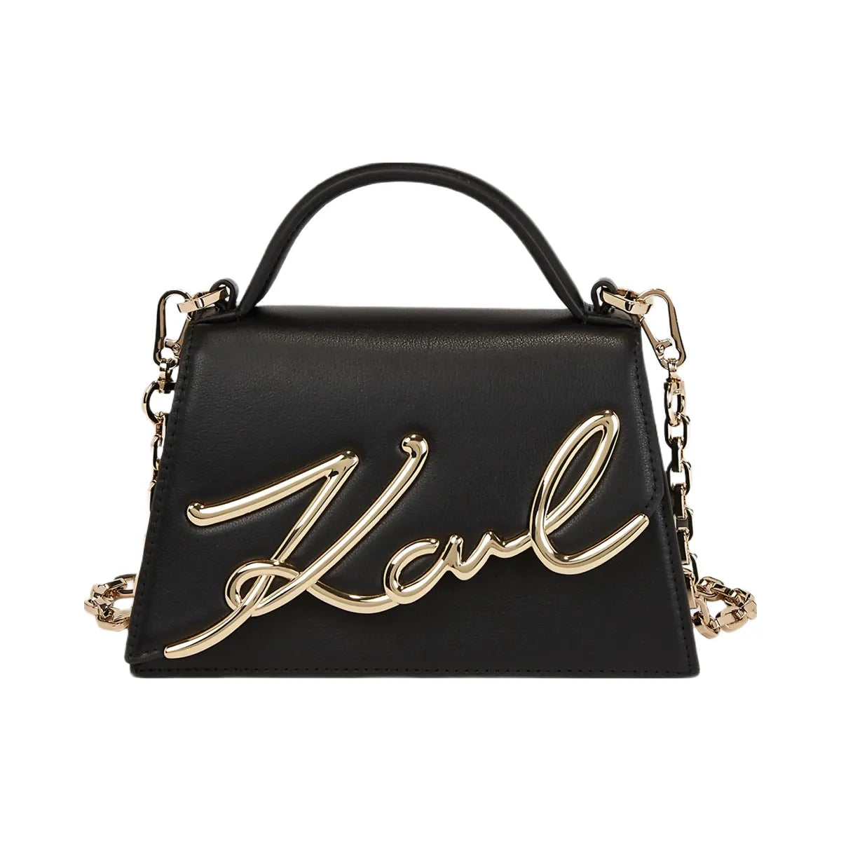 Karl Lagerfeld Signature Small Crossbody Bag Black Gold