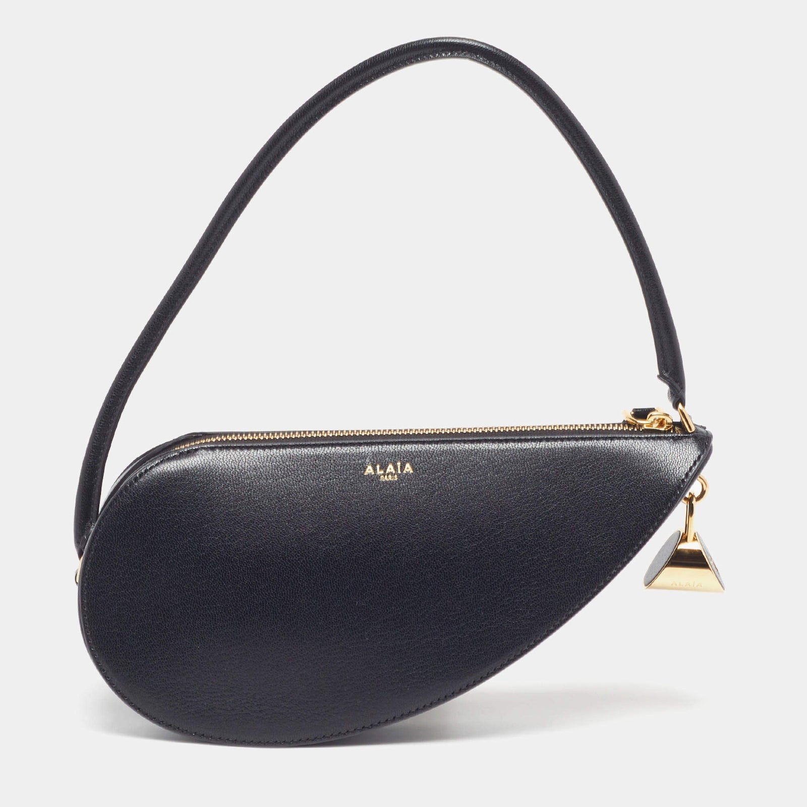 Alaia Le Demi-Coeur Black Leather Shoulder Bag