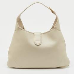 Gucci White Leather Double G Large Aphrodite Shoulder Bag
