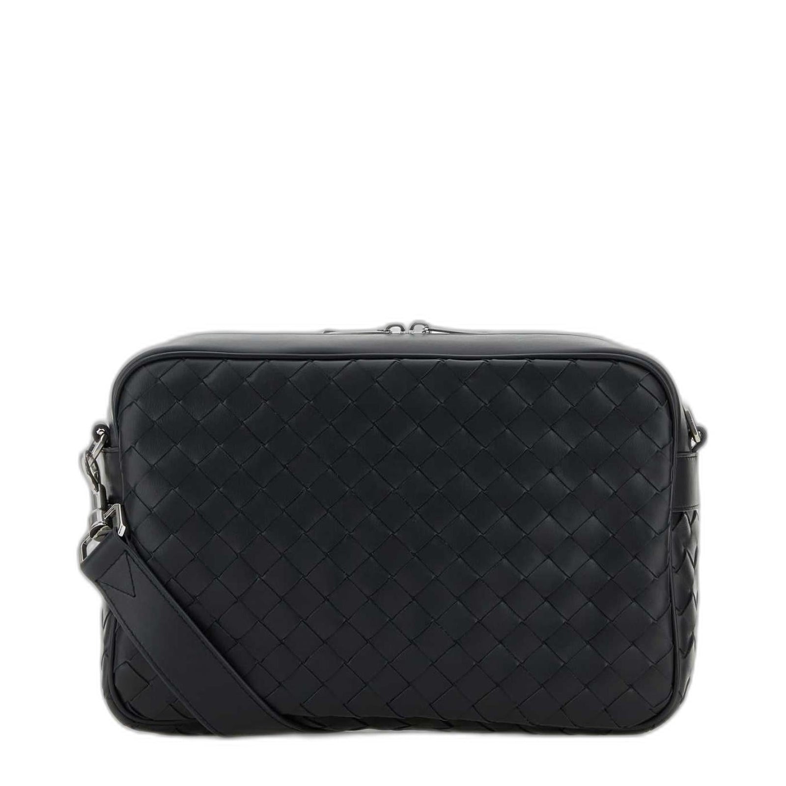 Graphite Leather Medium Camera Crossbody Bag
