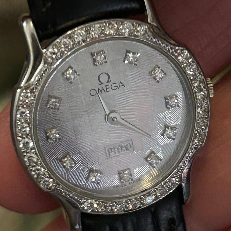 Omega Platinum case and dial ladies Factory set diamonds