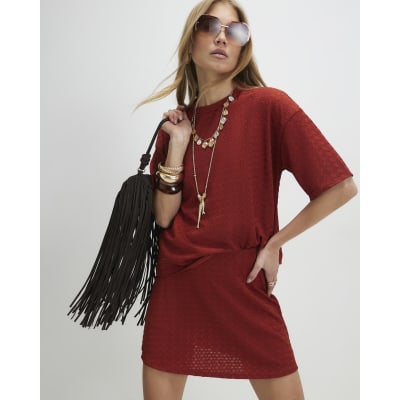 Orange T-Shirt And Skort Set