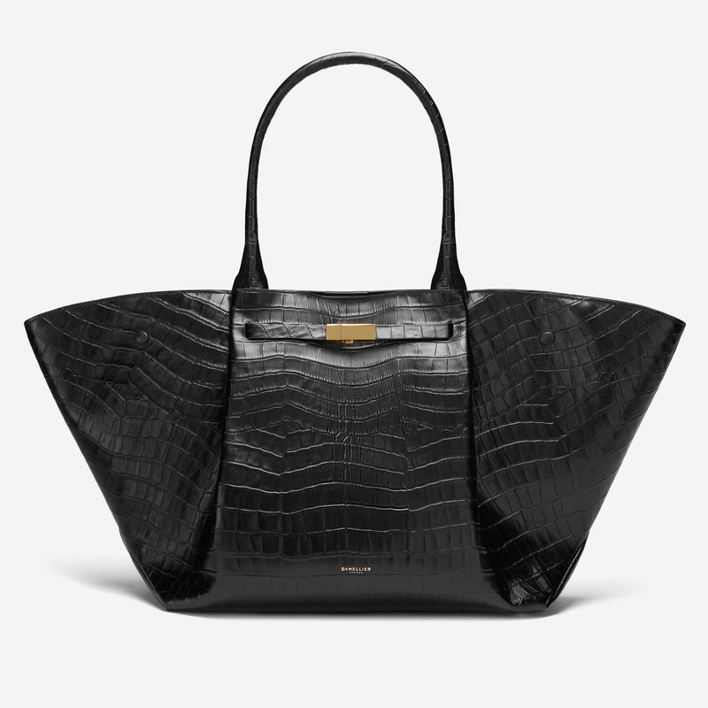 DeMellier The New York black croc-effect