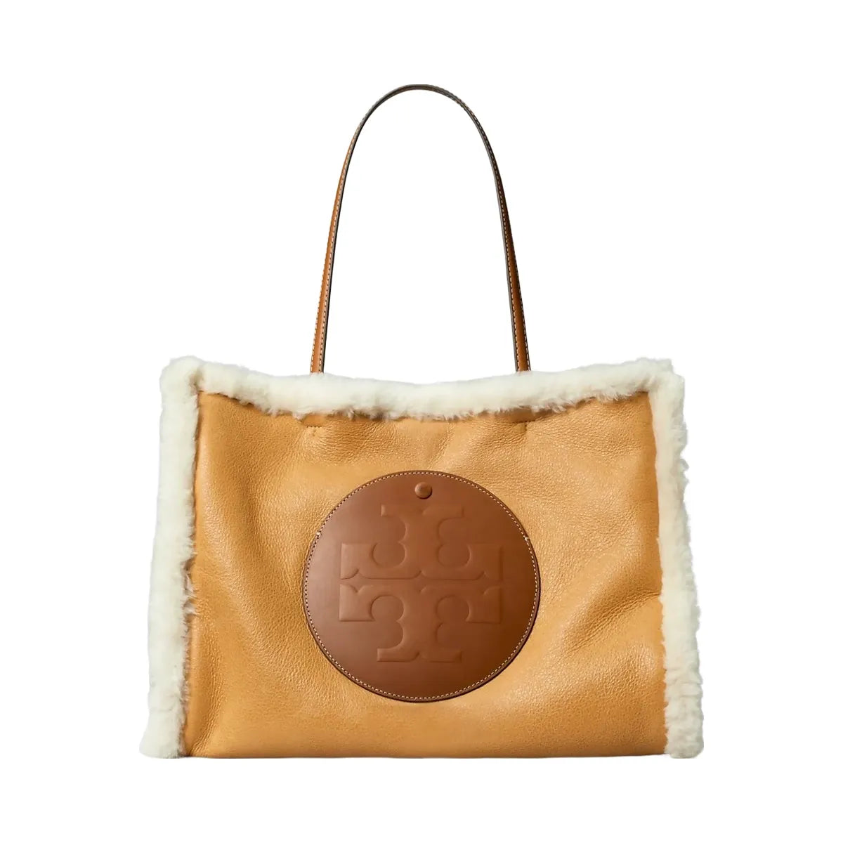 Tory Burch Ella Shearling Tote LIGHT NATURAL / Brown