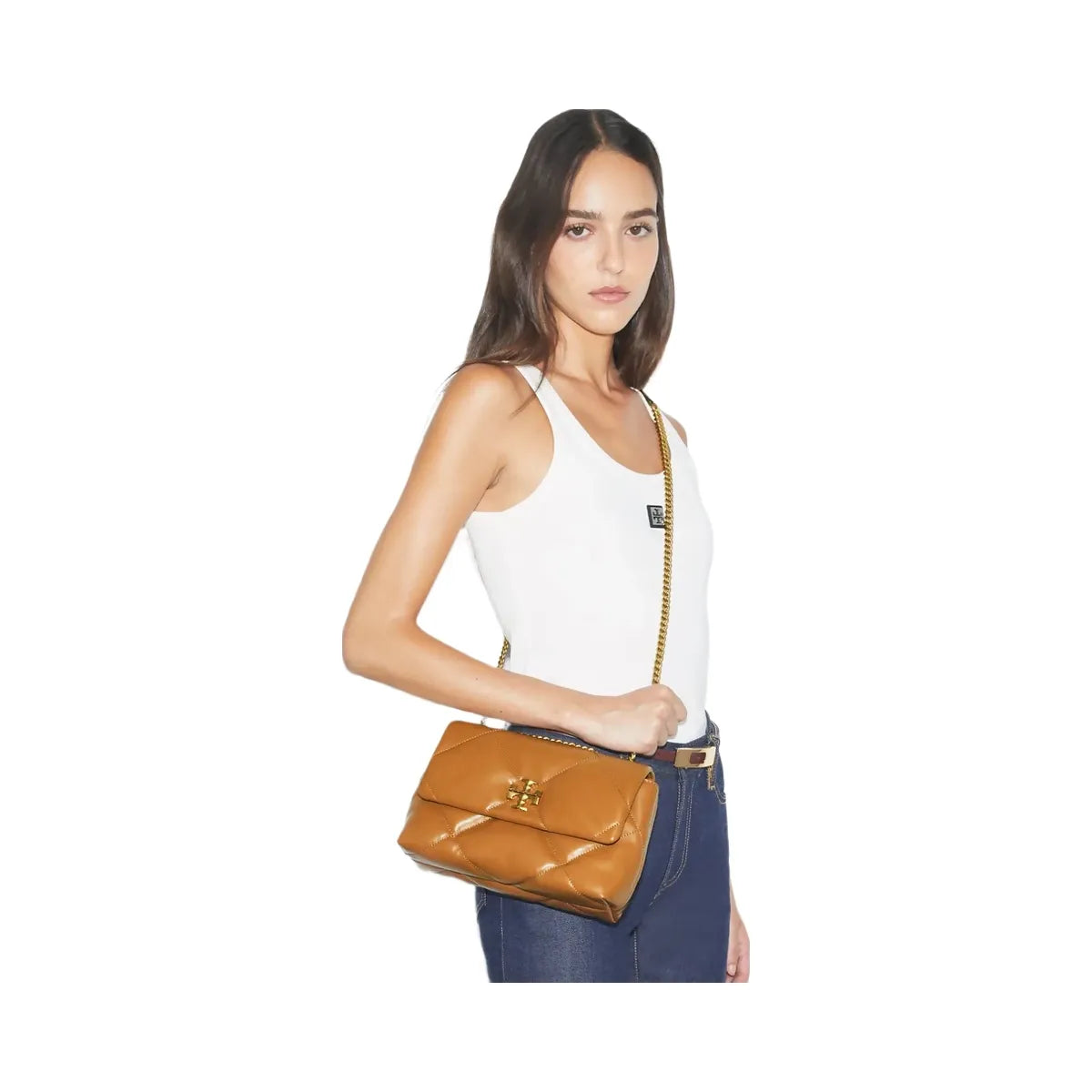 Tory Burch Small Kira Diamond Quilt Shoulder Bag Classic Chestnut