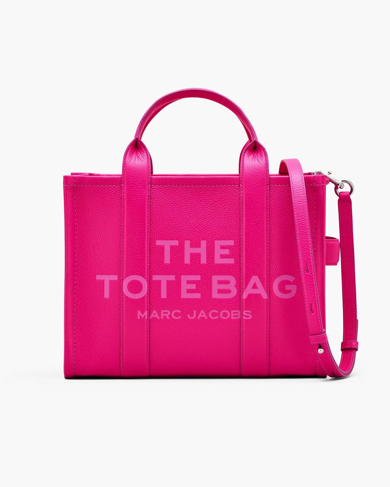 Marc Jacobs The Leather Medium Tote Bag Hot Pink